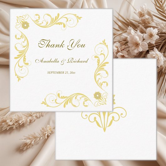 Elegante Viktorianische Hochzeit Vielen Dank Begleitkarte