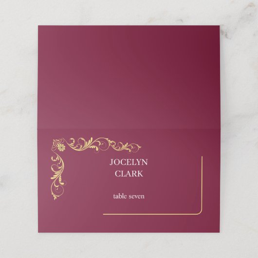 Elegante Viktorianische Hochzeiten Platzkarten (Außenseite Aufgefaltet)