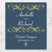 Elegante Viktorianische Hochzeitflasche Gefallen Weinetikett (Einzelnes Label)