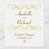 Elegante Viktorianische Hochzeitflasche Gefallen Weinetikett (Einzelnes Label)