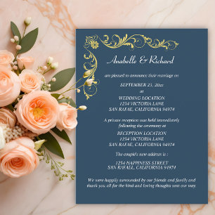 Elegante Viktorianische Hochzeitsankündigung Postkarte