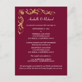 Elegante Viktorianische Hochzeitsankündigung Postkarte