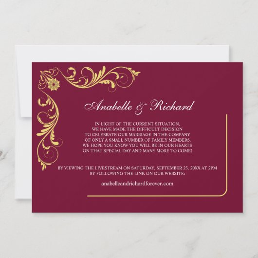 Elegante Viktorianische Hochzeitsankündigung Save The Date (Vorderseite)