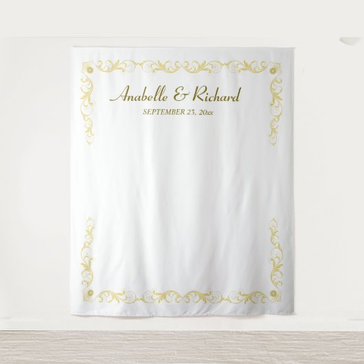 Elegante Viktorianische Hochzeitskabine Wandteppich (Vorderseite)