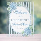 Elegante Viktorianische Hütte Blue Hydrangea Willk Acrylschild (Neutral)