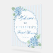 Elegante Viktorianische Hütte Blue Hydrangea Willk Acrylschild (Winkel)