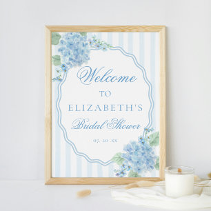 Elegante Viktorianische Hütte Blue Hydrangea Willk Poster