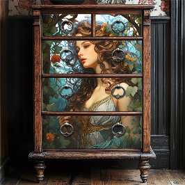 Elegante Viktorianische Jugendstil-Göttin Vintag Seidenpapier