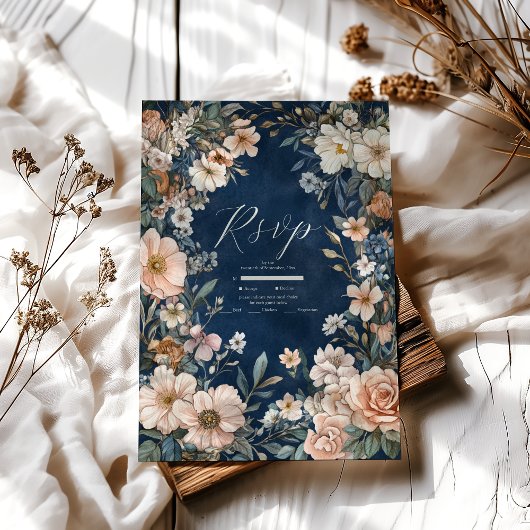 Elegante Viktorianische Königliche Hochzeit RSVP Karte