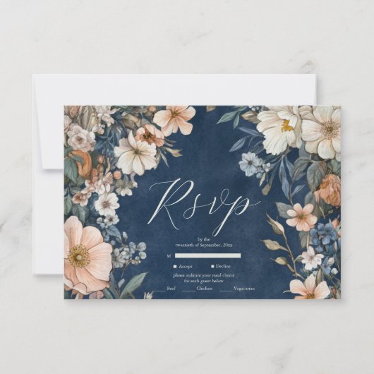 Elegante Viktorianische Königliche Hochzeit RSVP Karte (Vorderseite)