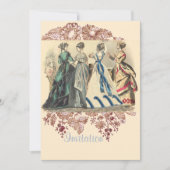 Elegante Viktorianische Ladys Fashions Einladung (Vorderseite)