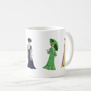 Elegante viktorianische Mode-Kleider Kaffeetasse