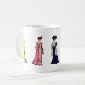 Elegante viktorianische Mode-Kleider Kaffeetasse (Vorderseite Links)