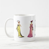 Elegante viktorianische Mode-Kleider Kaffeetasse (Links)