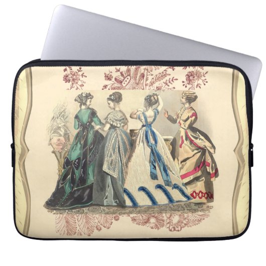 Elegante viktorianische Mode Laptopschutzhülle (Vorderseite)