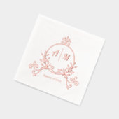 Elegante Viktorianische Monogram Foil Stamps Servietten Mit Folie (Links)
