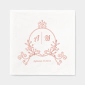 Elegante Viktorianische Monogram Foil Stamps Servietten Mit Folie (Vorderseite)