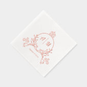 Elegante Viktorianische Monogram Foil Stamps Servietten Mit Folie (Rechts)