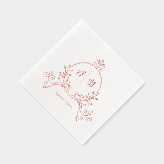 Elegante Viktorianische Monogram Foil Stamps Servietten Mit Folie (Rechts)