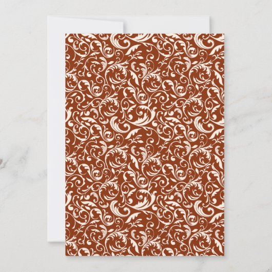 Elegante Viktorianische Orange Terracota Einladung (Rückseite)