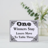 Elegante Viktorianische Ornament-Bunco-Tischkarte  Postkarte (Stehend Vorderseite)