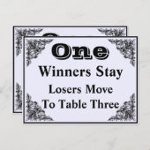 Elegante Viktorianische Ornament-Bunco-Tischkarte Postkarte (Vorne/Hinten)