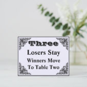 Elegante Viktorianische Ornament-Bunco-Tischkarte  Postkarte (Stehend Vorderseite)