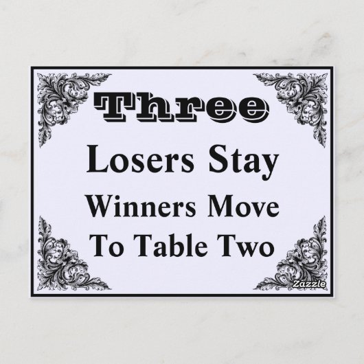 Elegante Viktorianische Ornament-Bunco-Tischkarte  Postkarte (Rückseite)