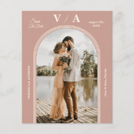 Elegante Viktorianische rosa Hochzeit Rette die Da Flyer