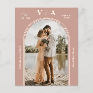 Elegante Viktorianische rosa Hochzeit Rette die Da Flyer