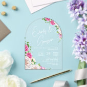 Elegante Viktorianische Rose Blumenhochzeit Acryleinladungen (Insitu (Hochzeit))