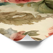 Elegante Viktorianische Rose, Garten-Blume Poster (Ecke)