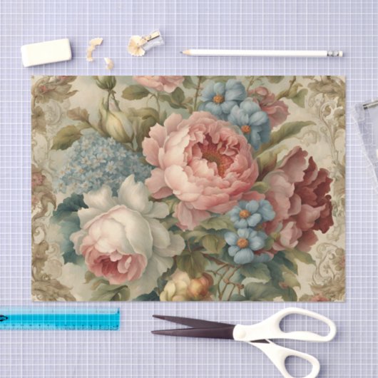 Elegante Viktorianische Rose, Garten-Blume Seidenpapier (Handwerk)