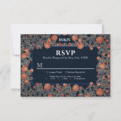Elegante Viktorianische Rose Gold Foil Wedding RSV RSVP Karte (Vorderseite)