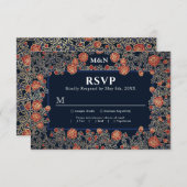 Elegante Viktorianische Rose Gold Foil Wedding RSV RSVP Karte (Vorne/Hinten)