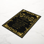 Elegante Viktorianische Steampunk-Hochzeit Folieneinladung (Gedreht)