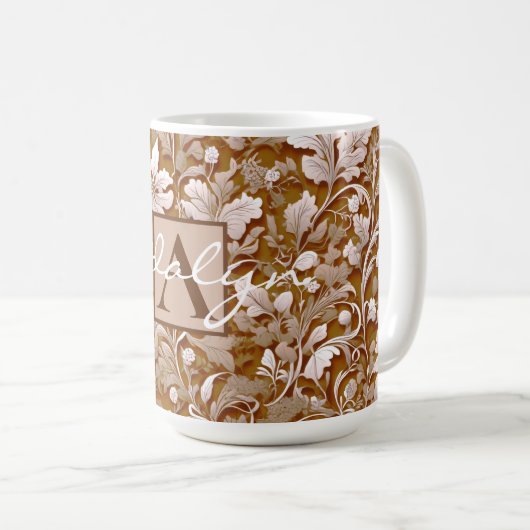 Elegante viktorianische Terracotta boho Kaffeetasse (VorderseiteRechts)