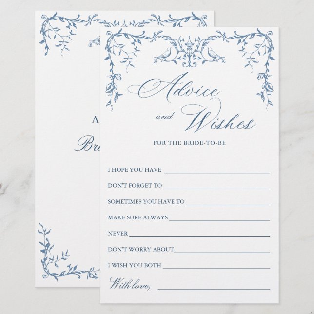 Elegante Viktorianische Verzierte Blueswünsche & A (Vorne/Hinten)