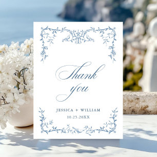 Elegante Viktorianische Verzierte Blumenhochzeit Postkarte