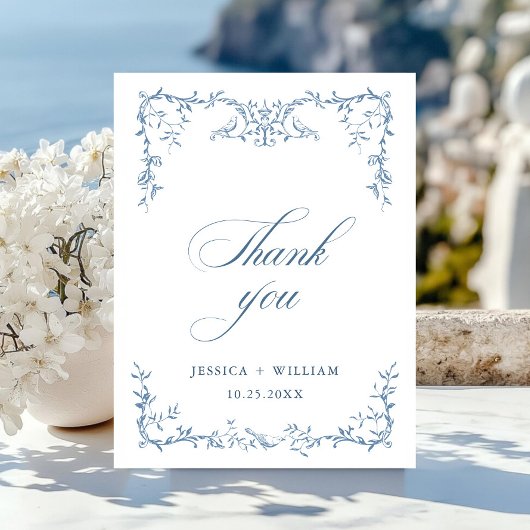 Elegante Viktorianische Verzierte Blumenhochzeit Postkarte