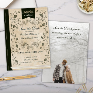 Elegante viktorianische Vintage-Hochzeitspostkarte Einladung