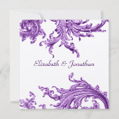 Elegante Viktorianische Violet Sweep Wedding Einla Einladung (Vorderseite)