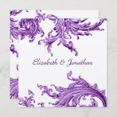 Elegante Viktorianische Violet Sweep Wedding Einla Einladung (Vorne/Hinten)