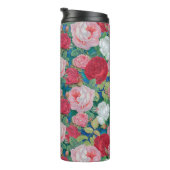 Elegante Viktorianische Wasserfarben Rot und Rosa  Thermosbecher (Nach rechts gedreht)