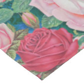 Elegante Viktorianische Wasserfarben Rot und Rosa Tischdecke (Schrägansicht)