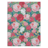 Elegante Viktorianische Wasserfarben Rot und Rosa Tischdecke (Vorderseite)