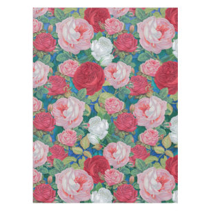Elegante Viktorianische Wasserfarben Rot und Rosa Tischdecke