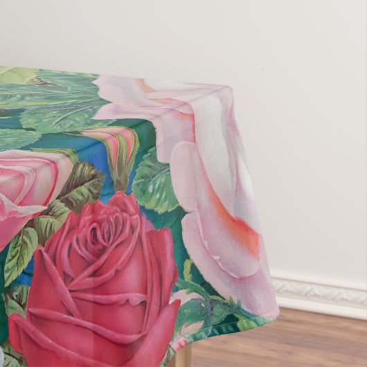 Elegante Viktorianische Wasserfarben Rot und Rosa Tischdecke (Beispiel)