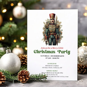 Elegante viktorianische Weihnachts-Nussknacker-Par Einladung