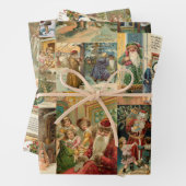 Elegante Viktorianische Weihnachtskarten-Collage Geschenkpapier Set (Beispiel)